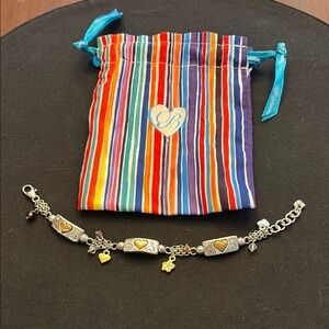 Brighton Silver and Gold Remember Your Heart Charm Bracelet